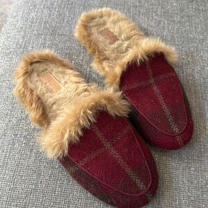 Plaid Wool Slippers